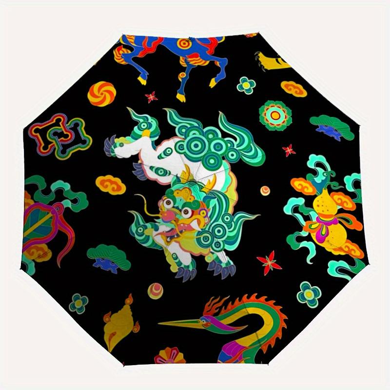 

1pc Mythical Creatures Automatic Open/close Folding Umbrella, Compact Portable Travel Umbrella, Perfect Birthday/Christmas yy250807140