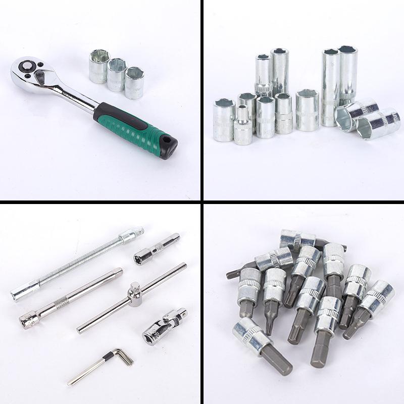 Professional Auto Repair Tool Kit 53/82pcs Quick Ratchet Wrench Multi-Function Set for Home Industrial Use Chrome Vanadium Steel