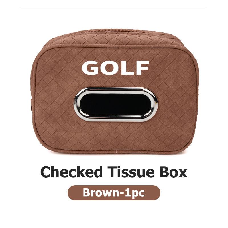 137Car Tissue Box Checkered Napkin Paper Storage Bag Organizer For Volkswagen VW Golf Jetta Passat mk4 mk5 mk6 CC B5 B6 B7 Golf