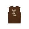 Portsweat Logo Print Round Neck Sleeveless Casual T-Shirt Men Tops Surprise-Cocoa HM4455-259