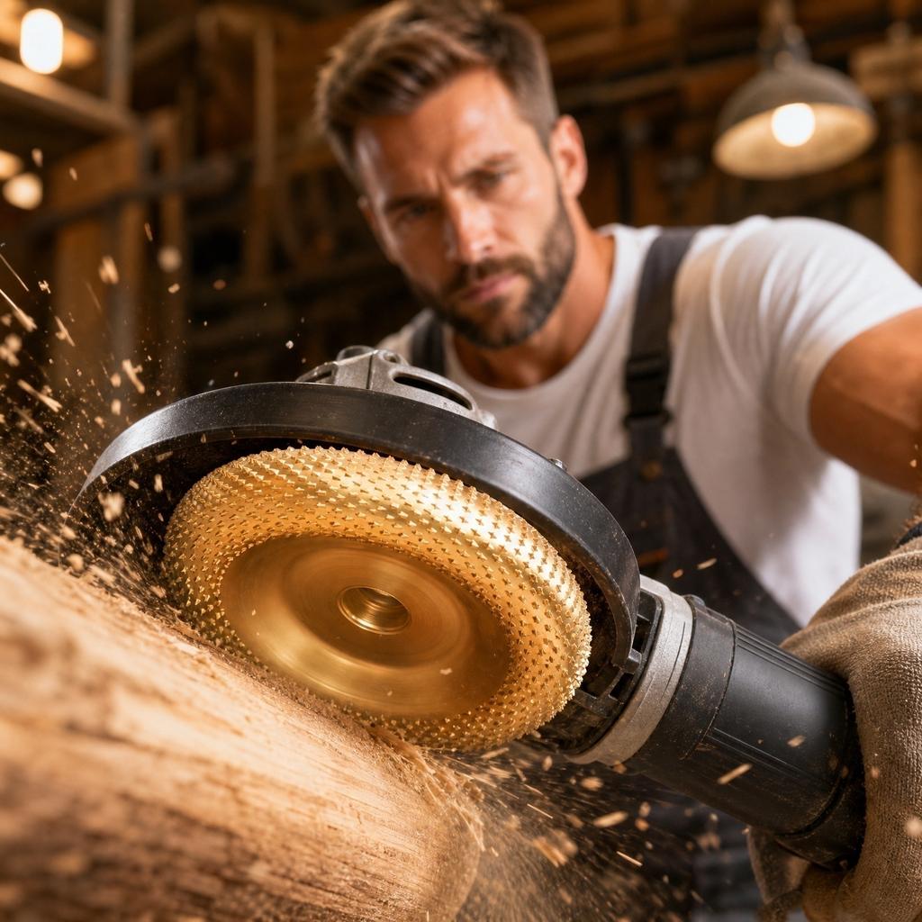 Woodworking Grinding Disc for Angle Grinder Wood Carving Shaping Sanding Disc with Curved Spiked Surface Suitable for Power Tools