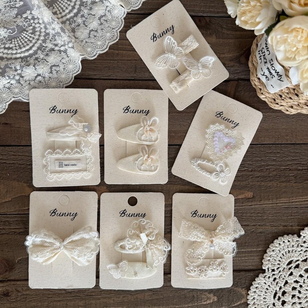 Cute Milk Apricot Lace Hair Clip Hair Accessories Headwear Kids Hairpins Handmade Bow Barrettes