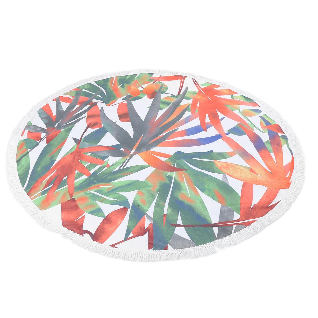 Round Beach Towel Blanket Circular Beach Tassels Blanket Oversized Picnic Mat for Kids