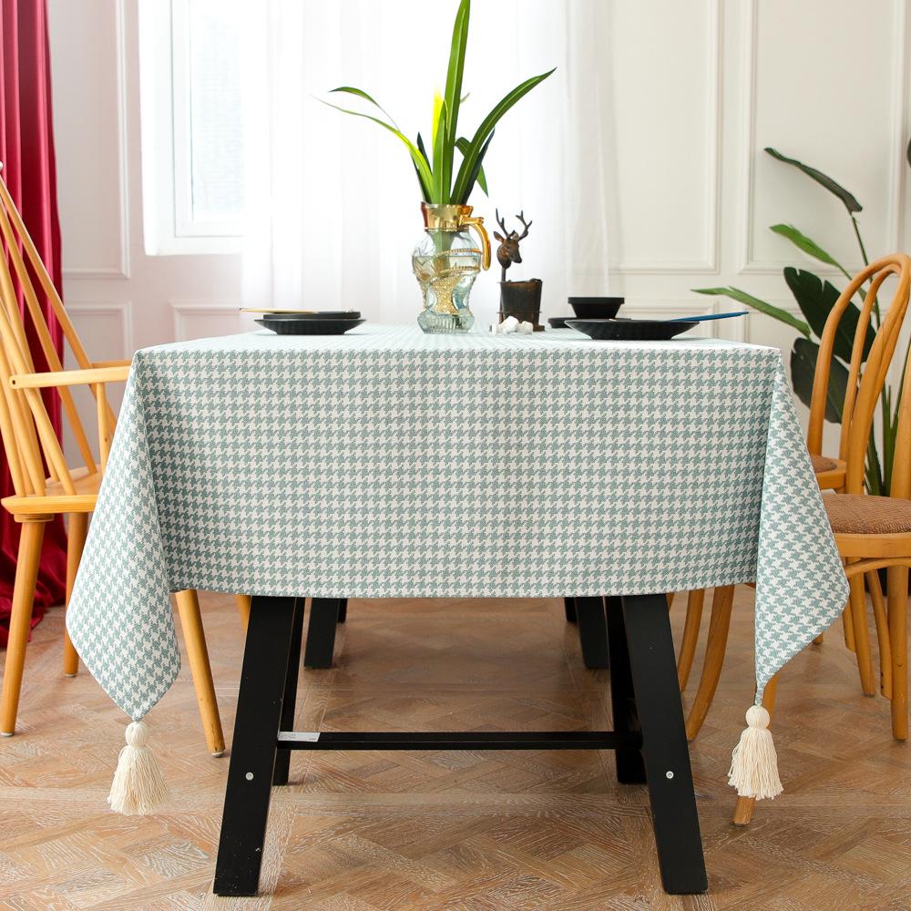 

Скандинавская жаккардовая клетчатая скатерть с узором «гусиные лапки», прямоугольная скатерть для ресторана, утолщенная ткань, полотенце 60*60cm синий