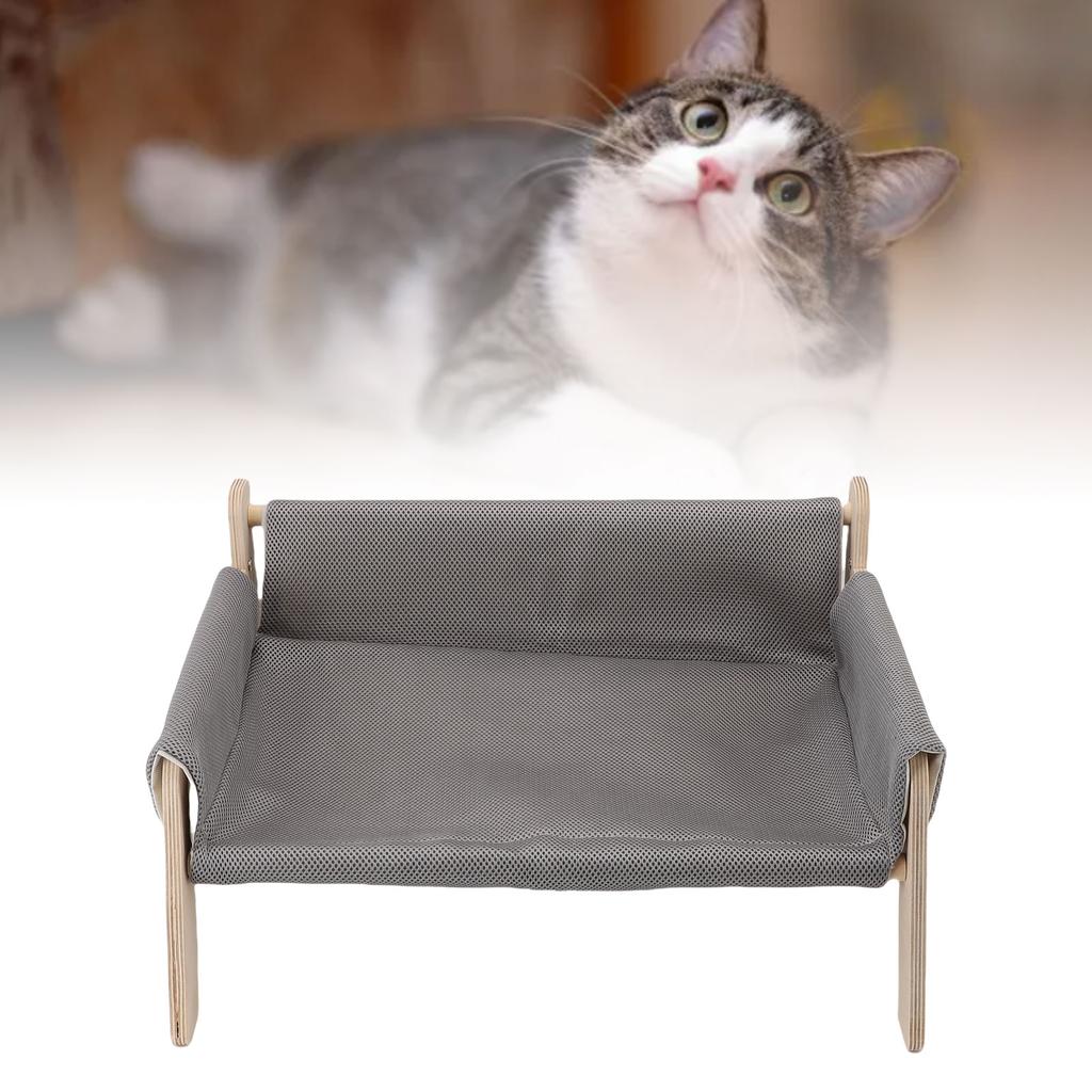 Elevated Cat Couch Wood Structure Stable Support Relaxing Strong Load Capacity Cat Sofa Bed for Home