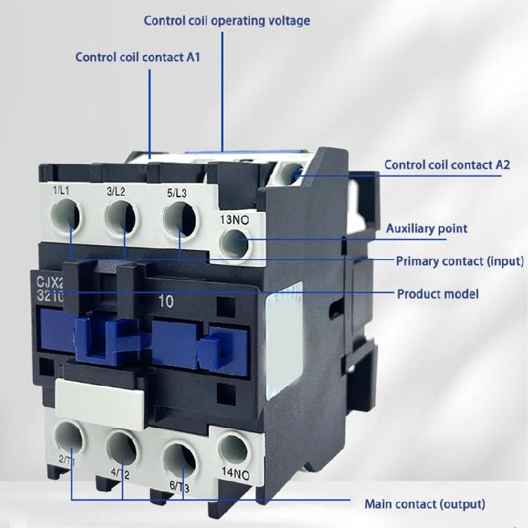 CJX2-3210 Din Rail Mounted Normal Open Contactor 8 Silver Contacts Power Contactor for Motors And Lighting Devices