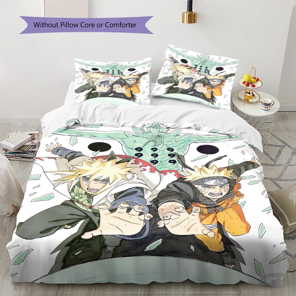 Cartoon Pattern Bedding Quilt Set Quilt Cover Pillowcase Home Decoration Birthday Gift (1 * duvet cover + 2 * pillowcase, without core)