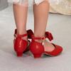 Lucido Lusso Bambini Matrimonio Damigelle Elegante Festa Tacchi Alti Scarpe in Pelle Lunghezza Caviglia Gala Celebrazione Sandalo Elegante da Ragazza
