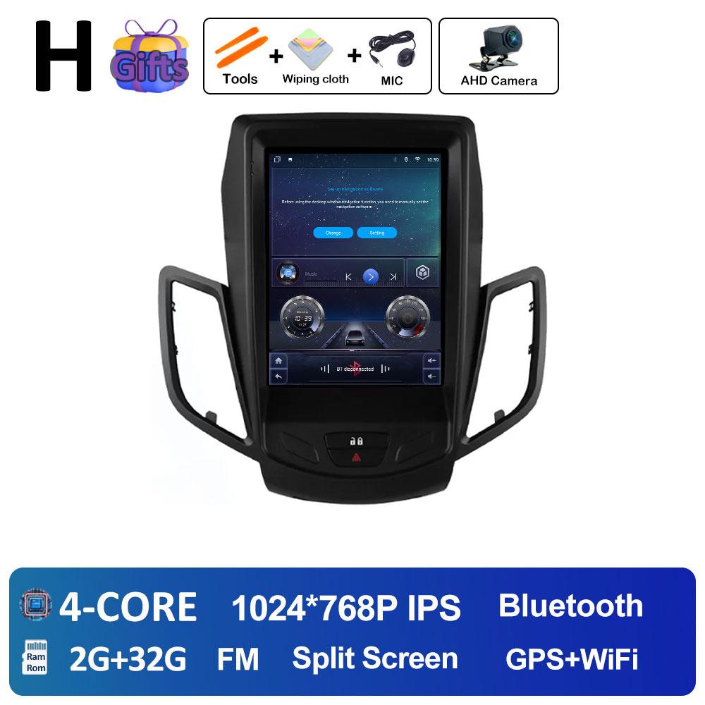 Wireless Carplay DSP Stereo For Ford Fiesta MK7 2009 2010 2011 2012 2013 2014 2015 2016 Android 14 Cooling fan GPS Navigation BT
