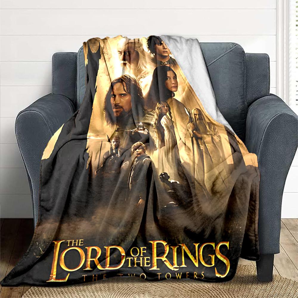 1pc The Lord of the Rings Flannel Throw Blanket Lightweight Soft Warm All Season Blanket for Sofa, Bed, Travel,L1028039