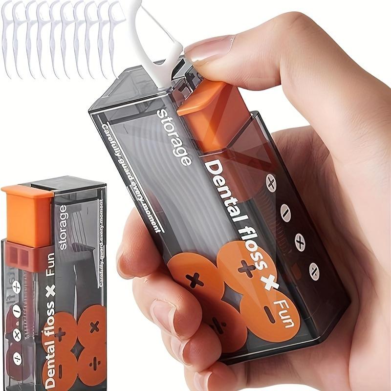 

New Automatic Dental Floss Box Portable Automatic Rebound High-grade Dental Floss Stick Dental Floss Intelligent Storage Box. 1 dental floss box + 10 dental flosses