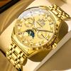 Relojes OLEVS para Hombre 7070 Lujo Moda Original Automático Mecánico para Hombre Calendario Fase Lunar Resistente al Agua Luminoso Fecha