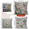 2D Floral Embroidered Pattern Decorative Pillow Covers Pattern Cushion Cover Suitable For Sofa Bedroom Car Pillow Cover