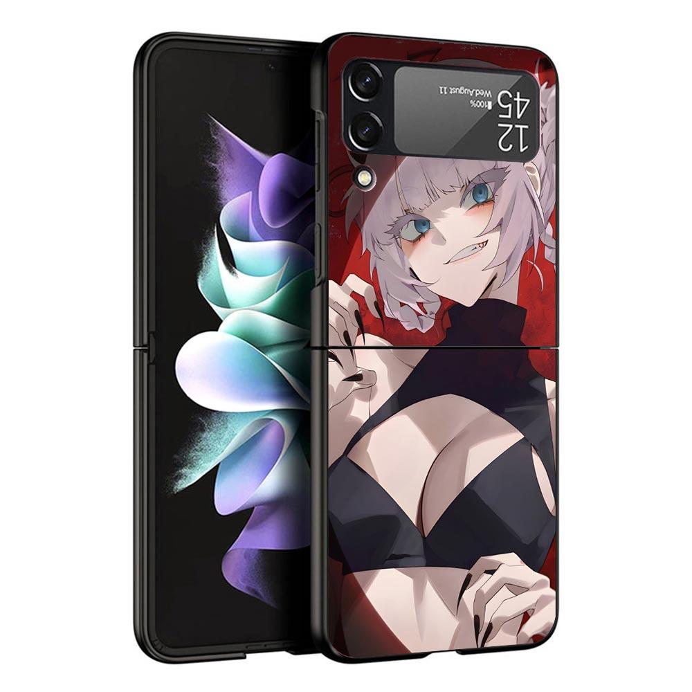 Nazuna Nanakusa Anime Black Phone Case For Samsung ZFlip7 ZFlip6 ZFlip5 ZFlip4 ZFlip3 5G Hard Protective Galaxy Z Flip 3 4 5 6 7