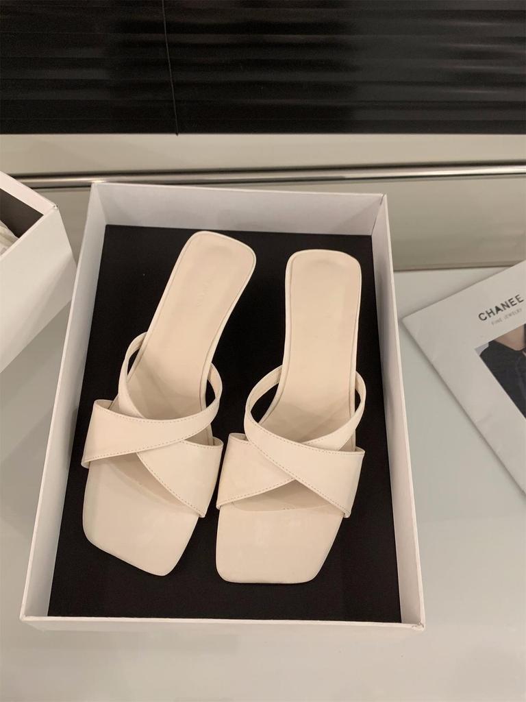 Wedge Heel Heightened Cross with Cool Slippers Fairy Shoes Fashionable Outer Wear 2025 New Summer Niche High-heeled Sandals