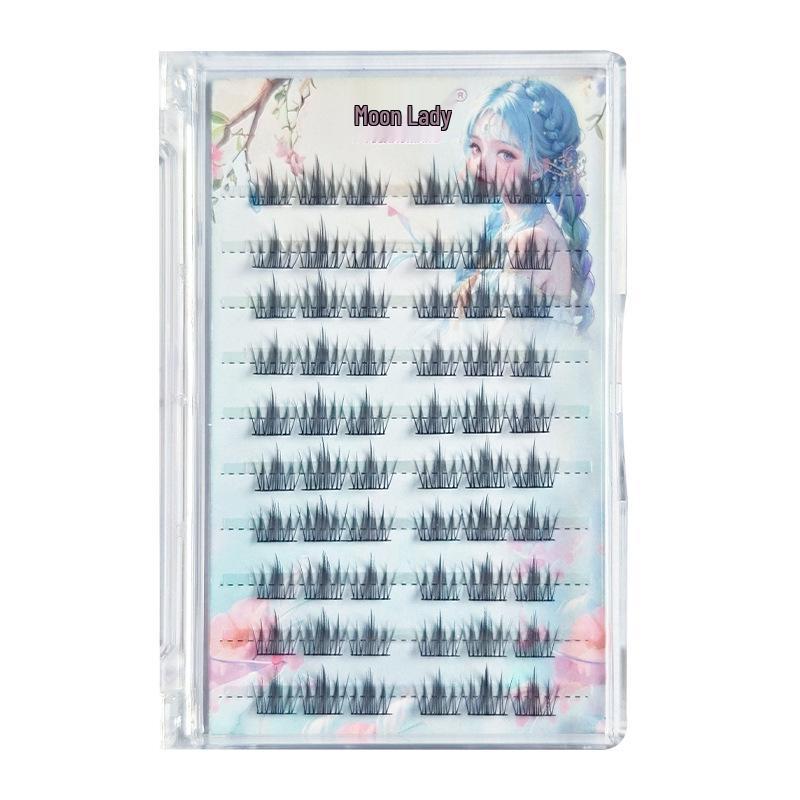 

Yue Jiao Niang Fire Tassel False Eyelashes - Natural, Soft, Comfortable Camellia Lashes for Photogenic Eye Enhancement.