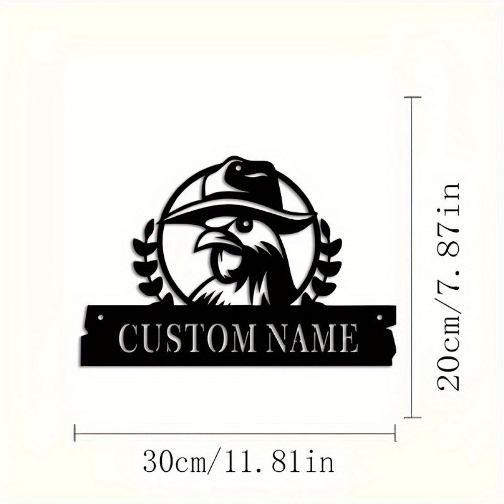 Metal Rooster Wall Art Black Rustic Home Decor Outdoor Garden Sign