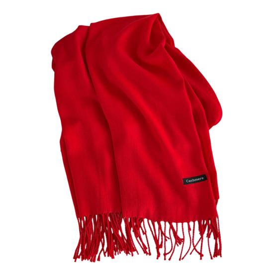 Kvinner Høst Vinter Skjerf Fortykket Ensfarget Duskdekor Varmt Mykt Koselig Bredt Og Langt Halsbeskyttelse Dame Sjal