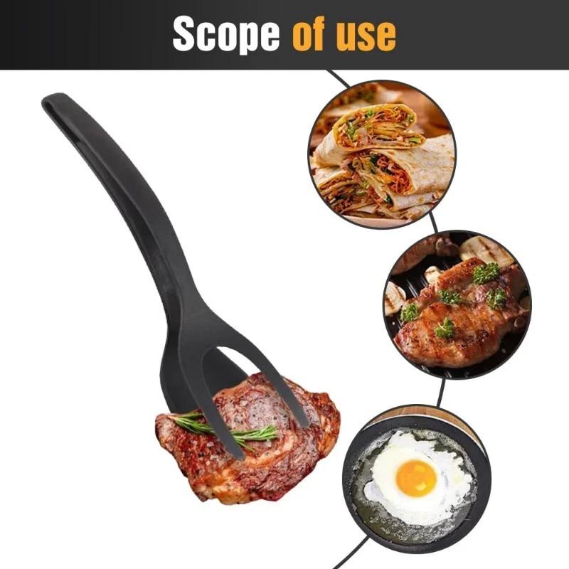 Shovel Clip Silicone Grip Flip Tongs Egg Steak Spatula Tongs Clamp Pancake Fried Turners Cooking Tool Kitchen Accessories