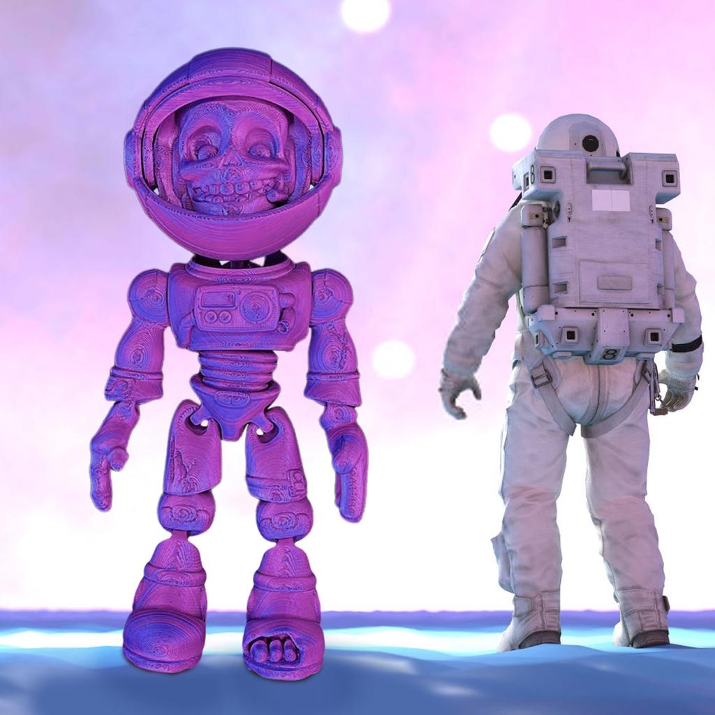 3D-gedrucktes Astronautenskelett, bewegliche Spielzeugfigur, Tris Color