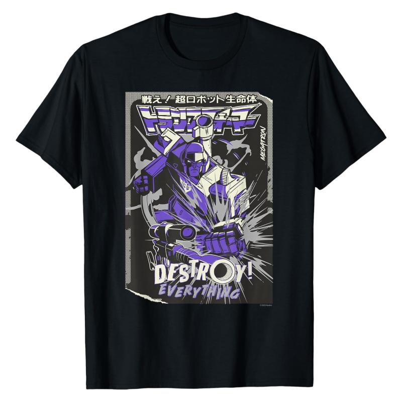 

Megatron Decepticon Transformers TShirt Graphic Print Crew Neck Soft 100 Cotton Oversized Casual Street Fashion Tops M