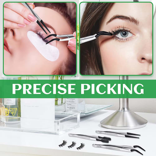 Limnyves 3-Piece Rubber-Tipped Tweezers, PVC-Coated Tweezers Set, Rubber Straight and Flat Tip Tweezers, Black