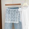 Slim Fit Lace Fart Curtain Jeans Decor Women's Scarf Trendy Hip Curtain  for Women