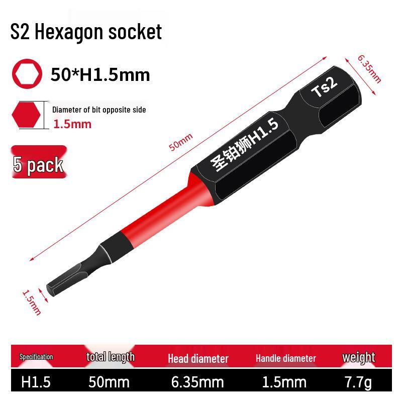 Extended S2 Hex Socket Driver Bits Set for Electric and Pneumatic Screwdrivers