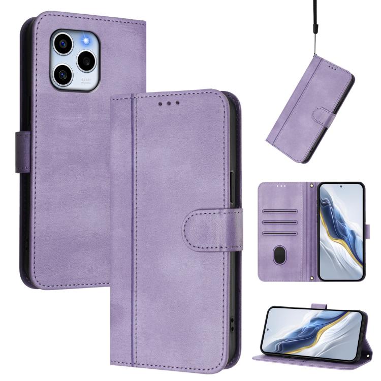 Linien-Spleißschnalle Retro Leder Handyhülle