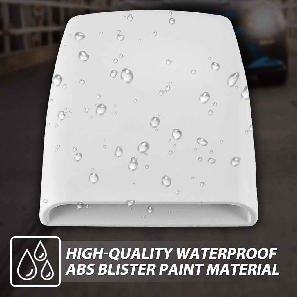 KATUR Universal Car Decorative Air Flow Intake Hood Scoop Vent Turbo Bonnet Cover White