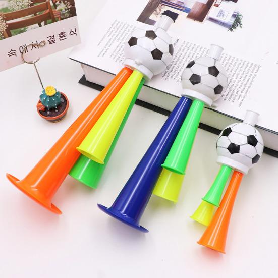 6Pcs Football Trumpet Toy Loud Sound Soccer Horn Plastic Stadium Horn Noise Maker Cheering Toy School Sporting Events Party Favors