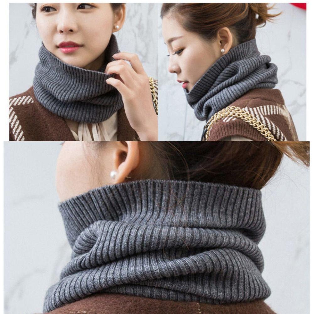 Warm Knitted Ring Scarf Coldproof Thicken Knit Scarf Outdoor Wrap Neck Scarves