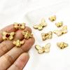 5pcs Butterfly 304 Stainless Steel Insect Beads 18k Gold Plated Delicate Beads Bracelet Necklace Findings For Diy Jewelry Making