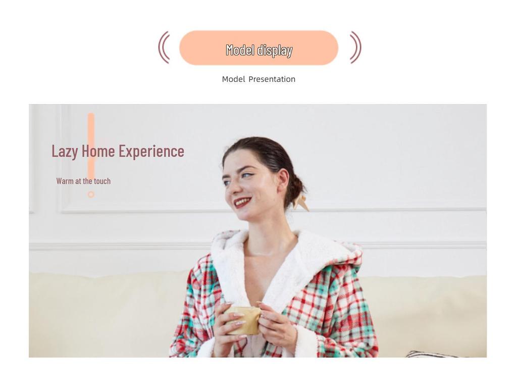 European & American Style Casual Warm Flannel Plaid Hooded Bathrobe Pajamas