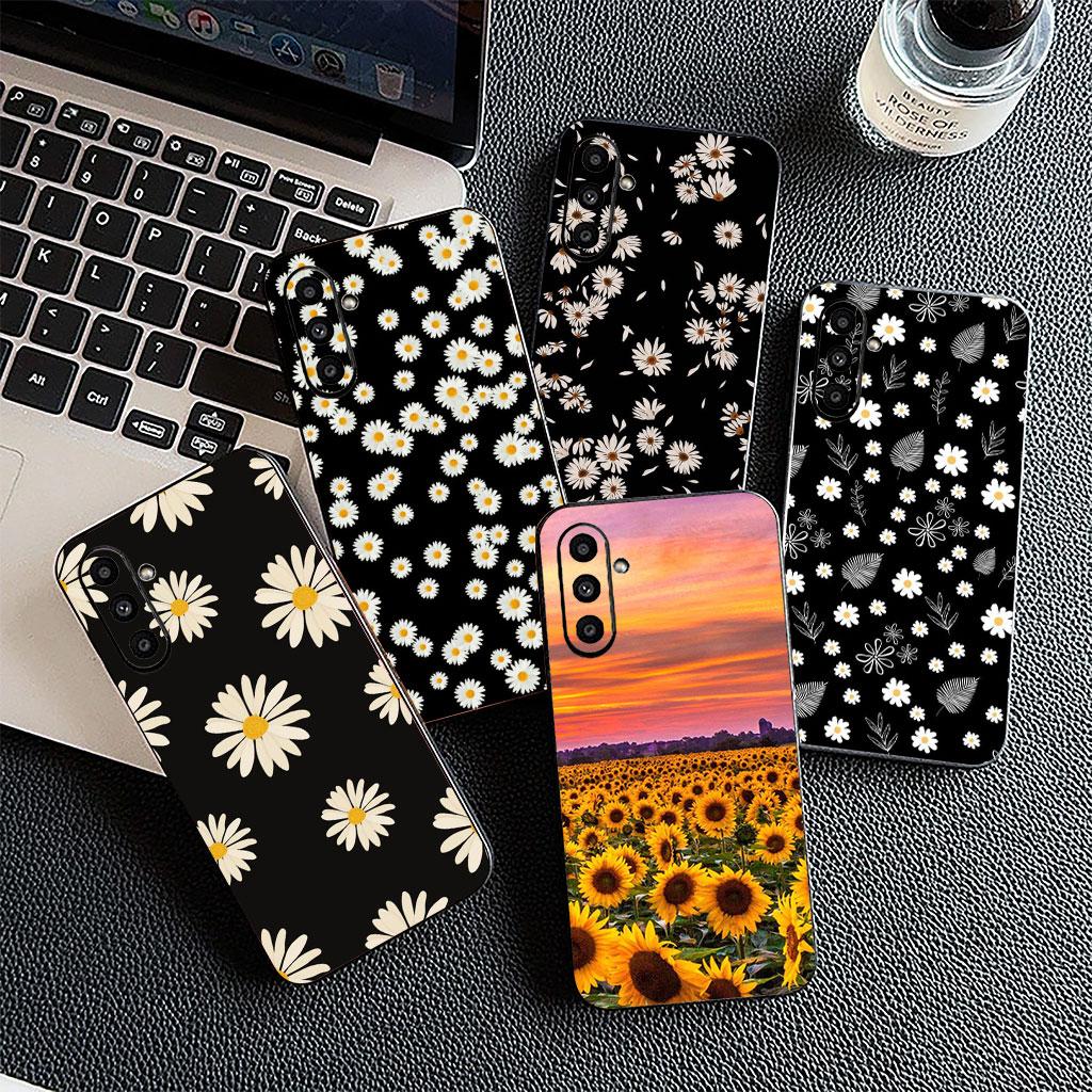 Phone Cover for Samsung Galaxy S25 S24 S23 FE Ultra Plus S7 Edge S25+ S23+ A56 5G Soft Case Sunflower Fresh Little Daisy Flower