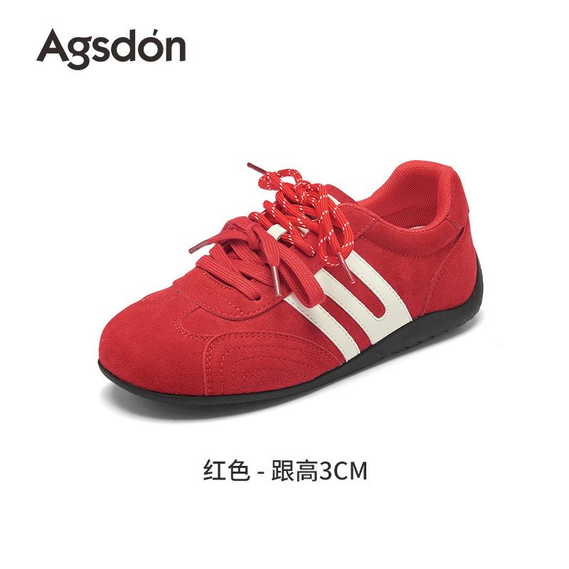 Red Dexun shoes new autumn thick baseplate shoes sports casual shoes ballet 35