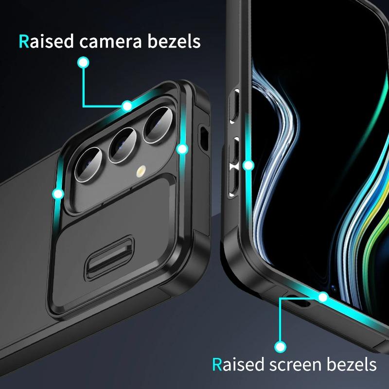 Slide Lens Case for Samsung S2 Ultra S24 S23 S22 Plus S21 FE Camera Protection Shockproof Armor TPU Silicone Cover for S2+