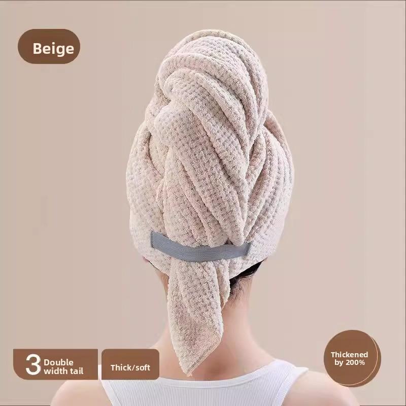 

Надпоглинаюча Швидкосохнуча Збільшена Жіноча Шапочка для Сушіння Волосся reinforced and thickened бежевий/кавовий