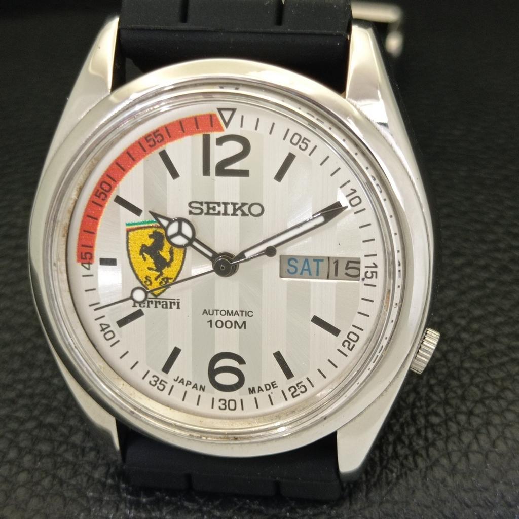 SEIKO VINTAGE AUTOMATIC 7009A JAPAN MENS FERRARI DIAL WATCH a700529-5