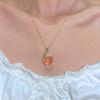 LATS Cute Sweet Strawberry Necklace for Women Versatile Peach Clavicle Chain Spring Summer Fruit Accessories
