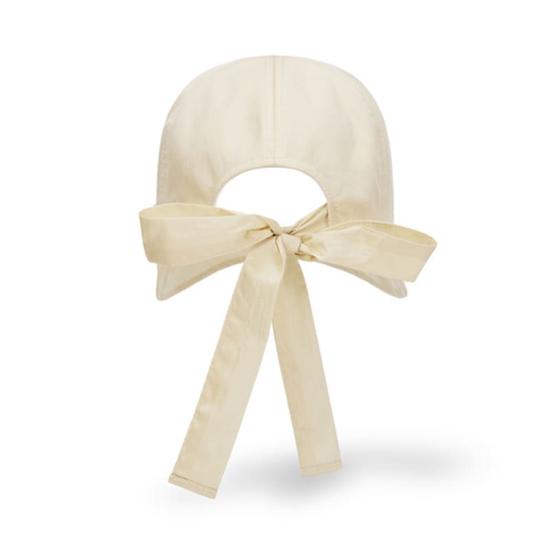 VARZAR VA Studded Ribbon Bonnet Hat Beige