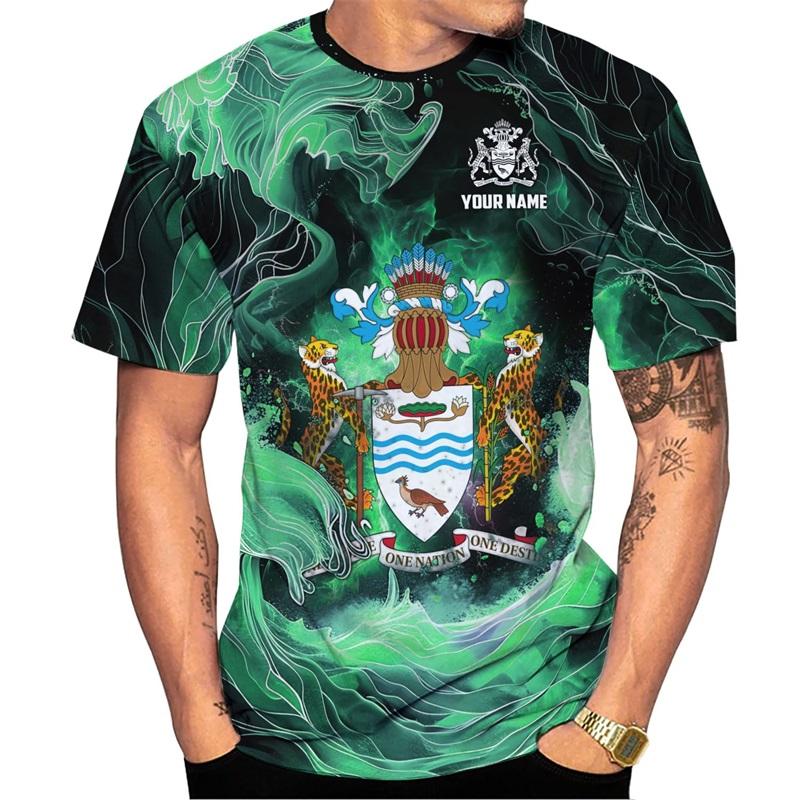 3D Print Personalized Guyana Tee Shirts For Men Guyanese Coat Of Arms National Flag T-Shirt New In Mens Short Sleeve T Shirt Top