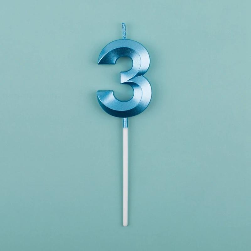 Pink Blue Digital Candle 0-9 Number Birthday Candles Cake Dessert Insert Decoration Baby Shower Anniversary Day Cake Decor