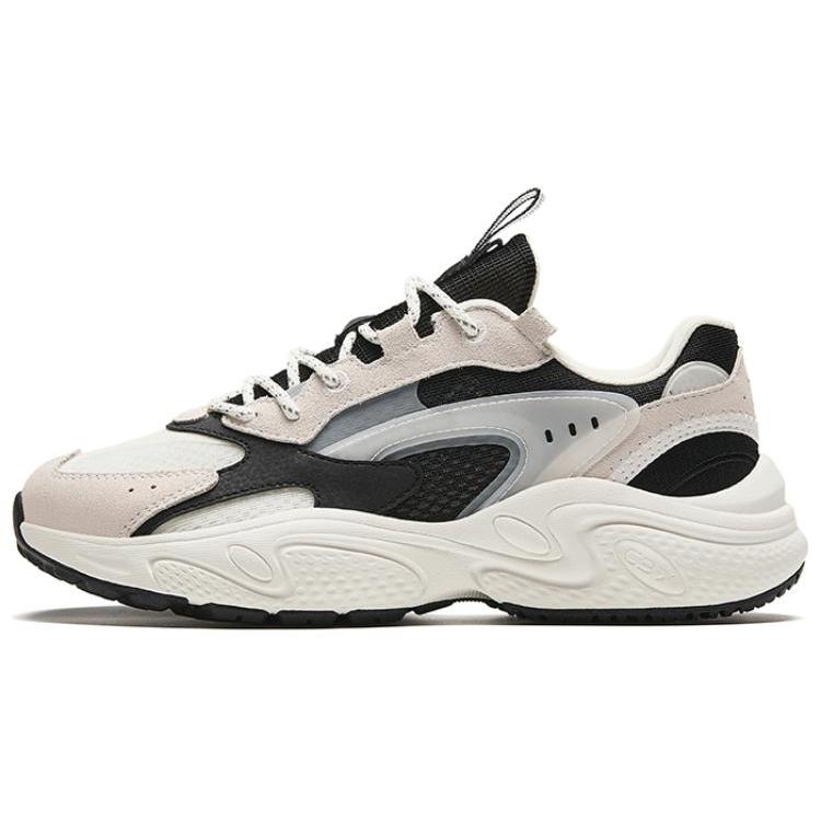 

New Anta Life Collection Anti Slip And Wear Resistant Breathable Low Top Casual Shoes Women s Beige Black 122428853-2 38.5