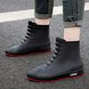 New Men's Rain Shoes Fashion Short Work Water Boots Non-slip Waterproof Kitchen Rubber Shoes Thick Sole Wear-resistant Car Wash Fishing