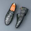 Fashion New Men's Stripe Pattern Loafers Hip Hop Rock Casual Shoes Male Wedding Dress Homecoming Footwear Zapatos Hombre