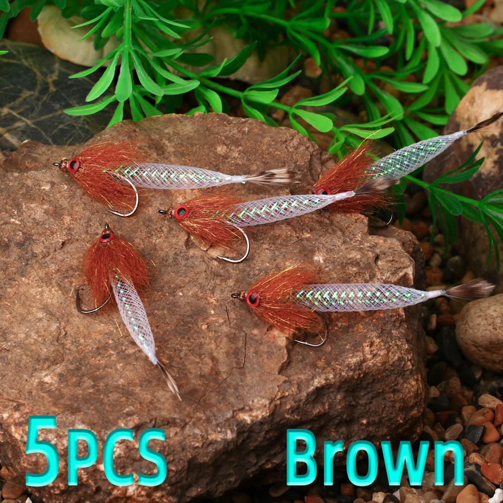 5 Stück/Box Schnell sinkend Mylor Flash Tube Streamer Fliege Leicht Großvolumig 5 Farben verfügbar Forelle Barsch Hecht Angelköder