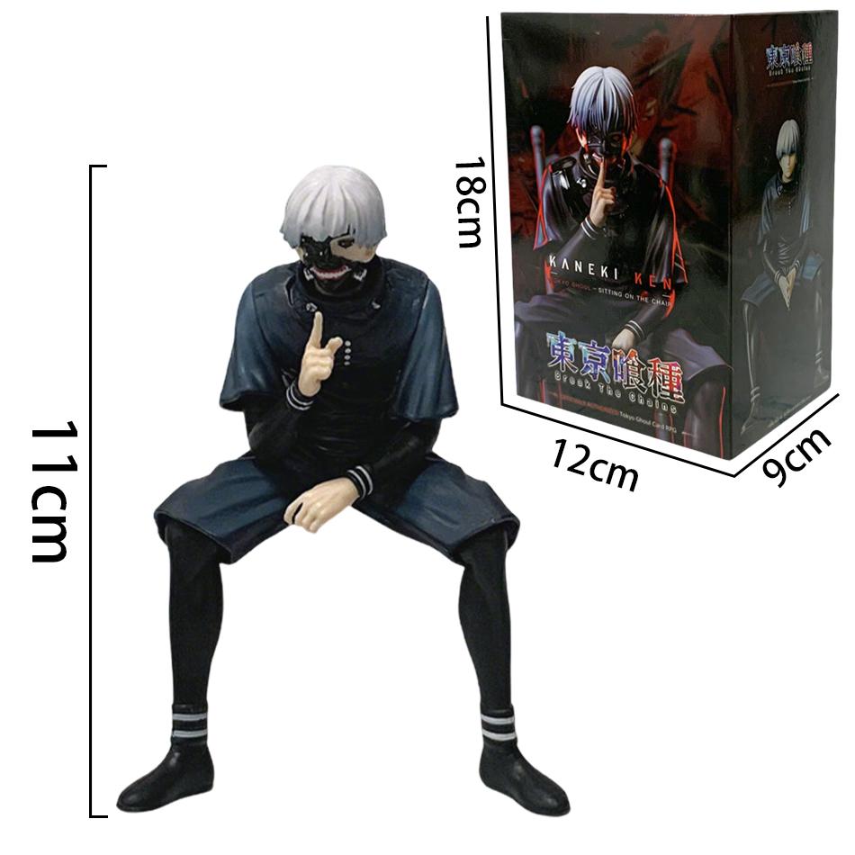 Ken Kaneki Sitting Figure Tokyo Ghoul Replaceable Double Head Double Arms Statue With Base Anime Model Toy Deco Boy Gift