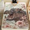 1PC Ferocious Beasts Print FlAannel Blanket, High Quality Comfortable for All Seasons, Home Decor, Warmth and Comfort