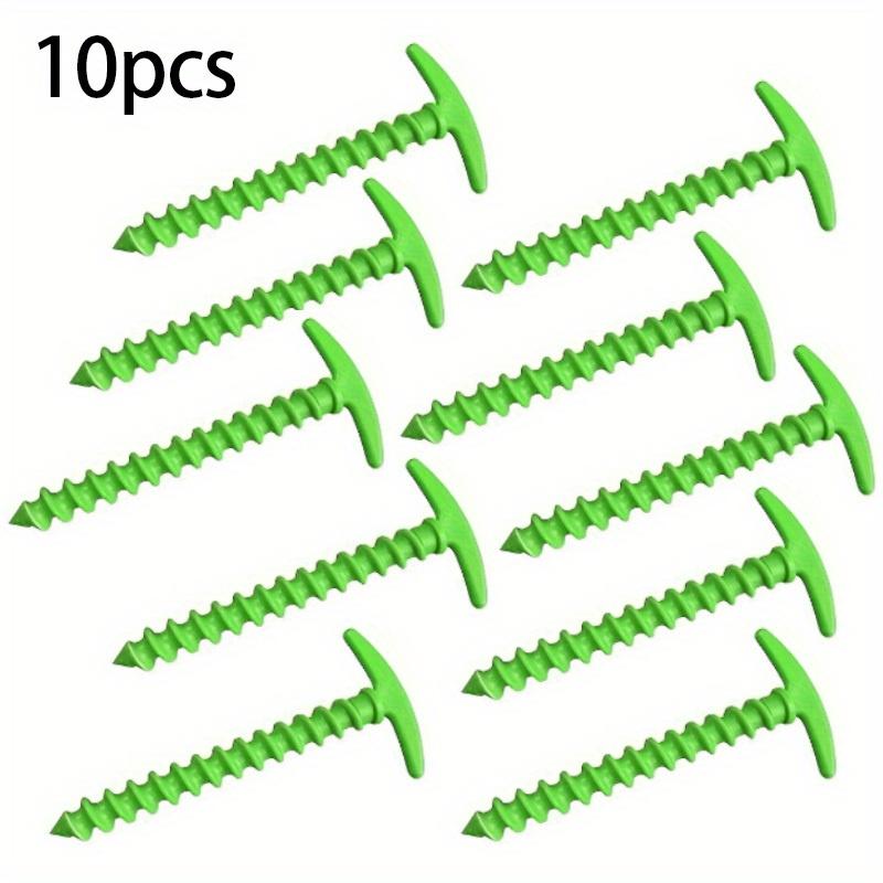 10 picchetti da terra per esterni - Chiodi a spirale antivento per tenda da campeggio, attrezzi da esterno, rosso, nero, verde